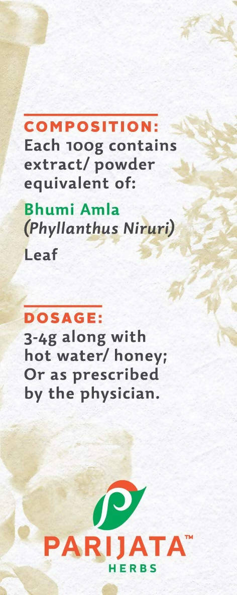 Parijata Herbs Bhumi Amla (Nelanelli) Powder - Distacart