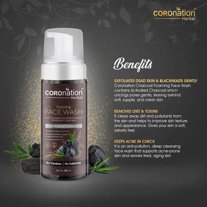 Coronation Herbal Activated Charcoal Foaming Face Wash - Distacart