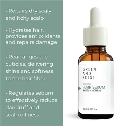 Green And Beige Recreo Sheen + Nourish Hair Serum - Distacart
