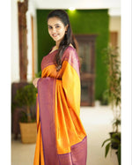 Thumbnail for DEIANA'S Beautiful Golden Jari with New Design Soft Lichi Silk Saree - Yellow - Distacart