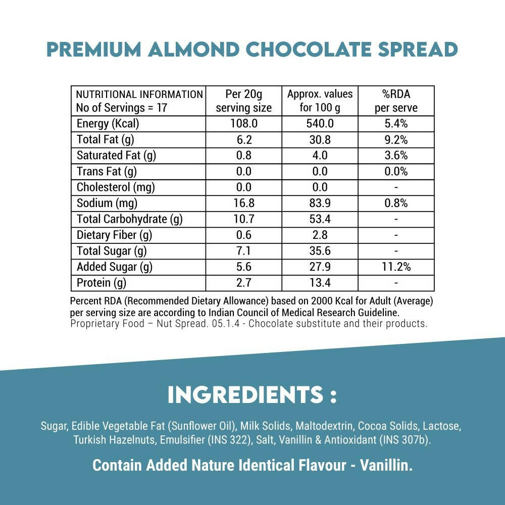Happilo Premium Chocolate Almond Spread - Distacart