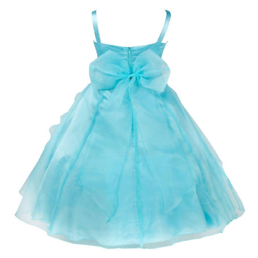 Asmaani Baby Girl's Sky Blue Colour Satin A-Line Knee Length Dress (AS-DRESS_22090) - Distacart