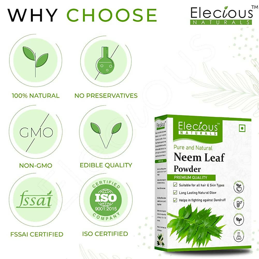 Elecious Naturals Neem Powder For Face Pack And Hair Mask - Distacart