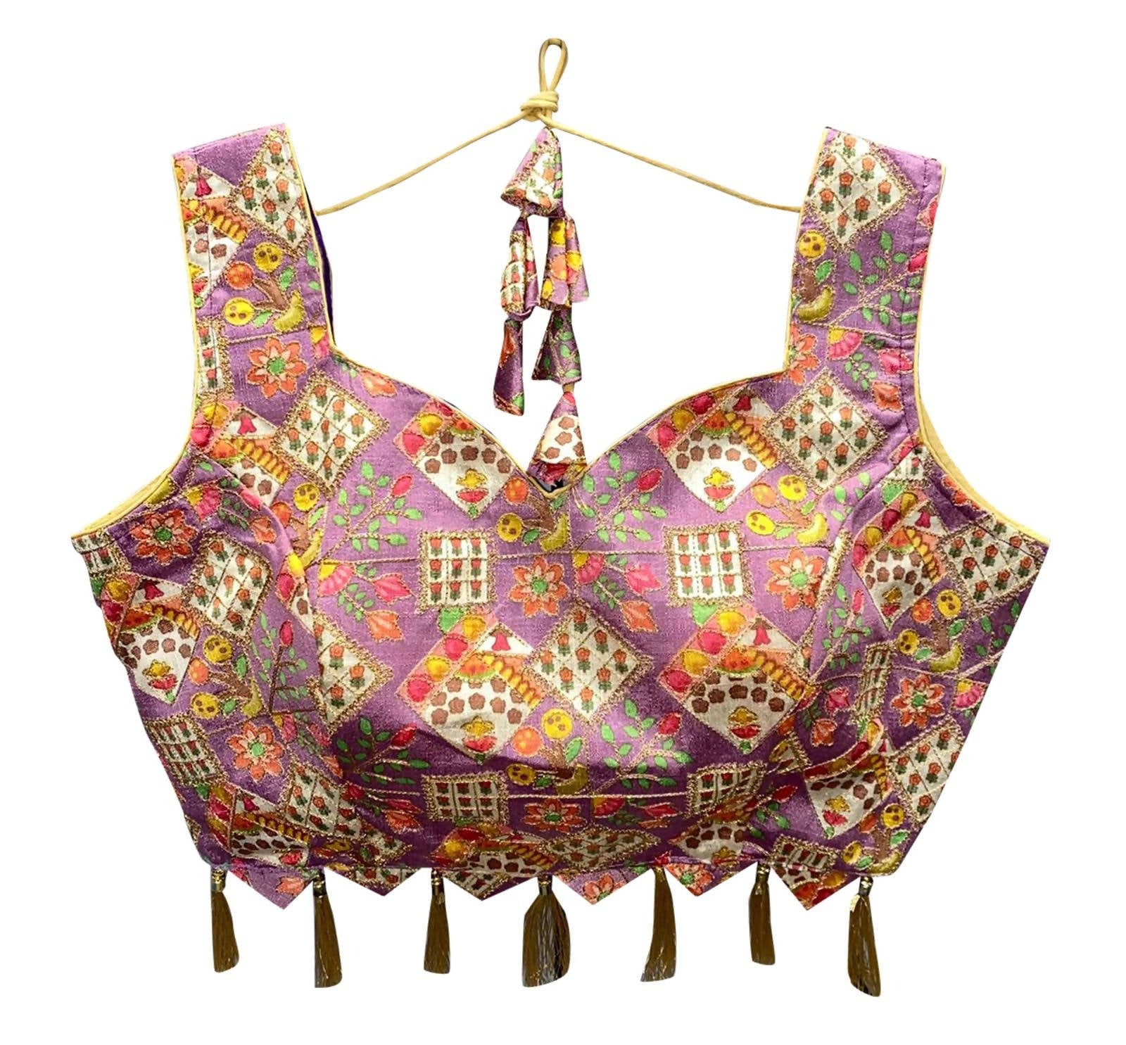 Vamika Wine Red Banglori Silk Digital Print And Embroidery Blouse - Distacart