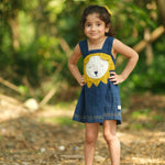 Thumbnail for Mhyssa Blue Square Neck Sleeveless Frock - Distacart