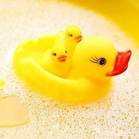 Thumbnail for ToysBuddy Baby Bathing Rubber Squeaky Ducks Floating Play Water Pool Tub Toys (Yellow) - Distacart