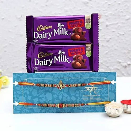 Shree Rakhi Set and Fruit N Nut Chocolates