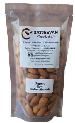 Satjeevan Organic Raw Badam Almonds - Distacart