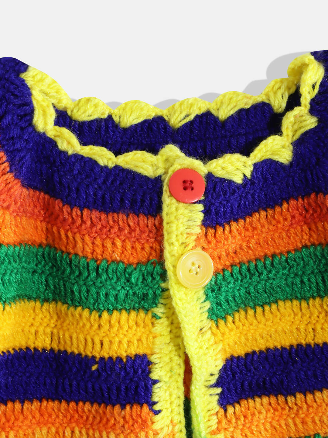 Chutput Kids Woollen Hand Knitted Full Sleeves Cardigan With Short Sleeves Flower Work Dress - White - Distacart