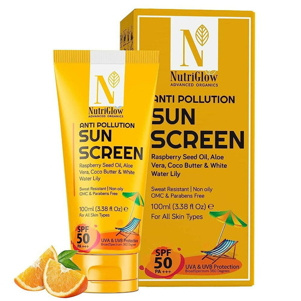 NutriGlow Advanced Organics Anti Pollution Sun Screen SPF 50 PA+++ - Distacart