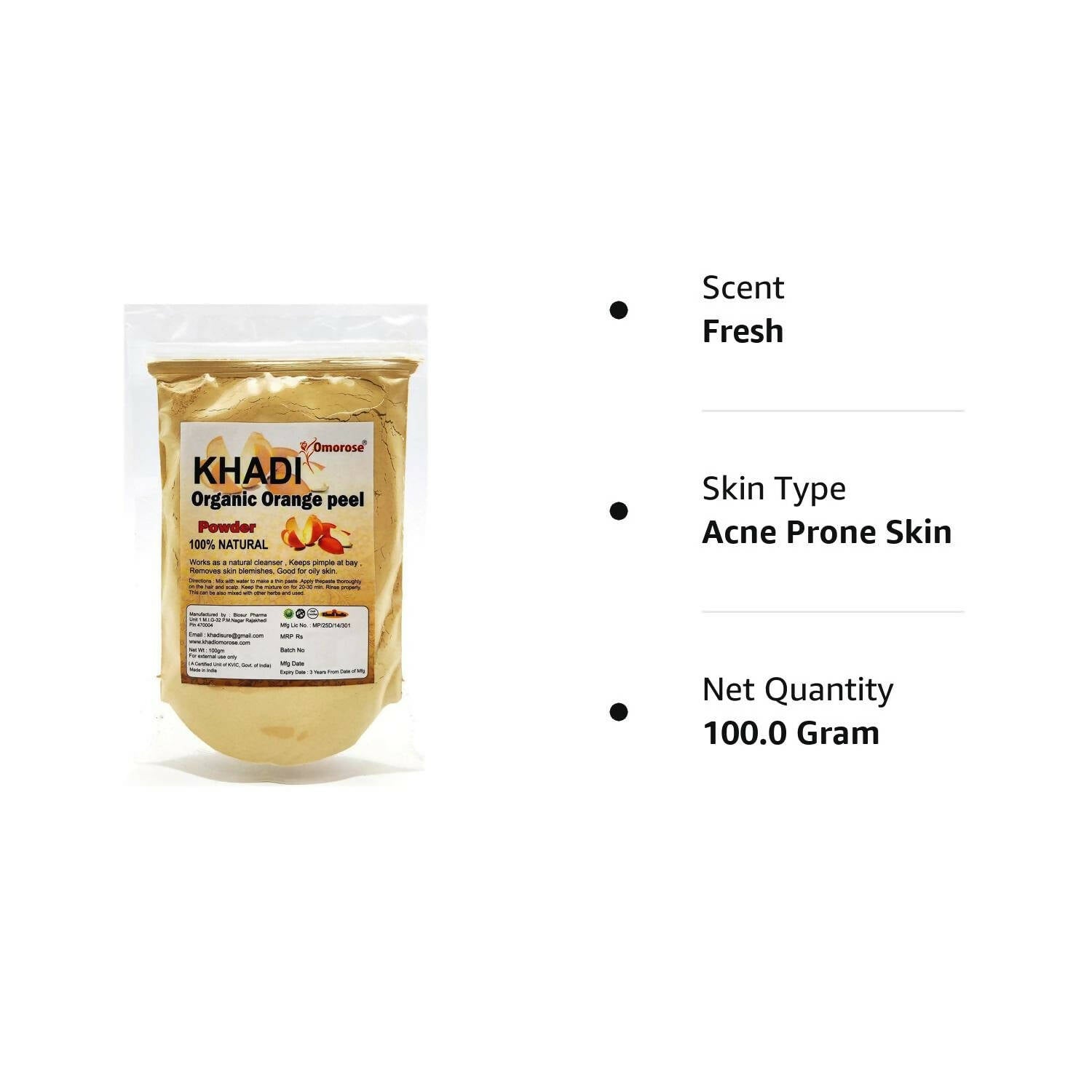 Khadi Omorose Orange Peel Powder - Distacart