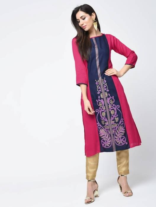 Aniyah Rayon Block Printed Latest Straight Kurta (AN-118K)
