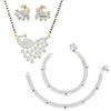 AanyaCentric Gold-plated Mangalsutra Pendant Earring Set & Silver Plated Anklet - Distacart