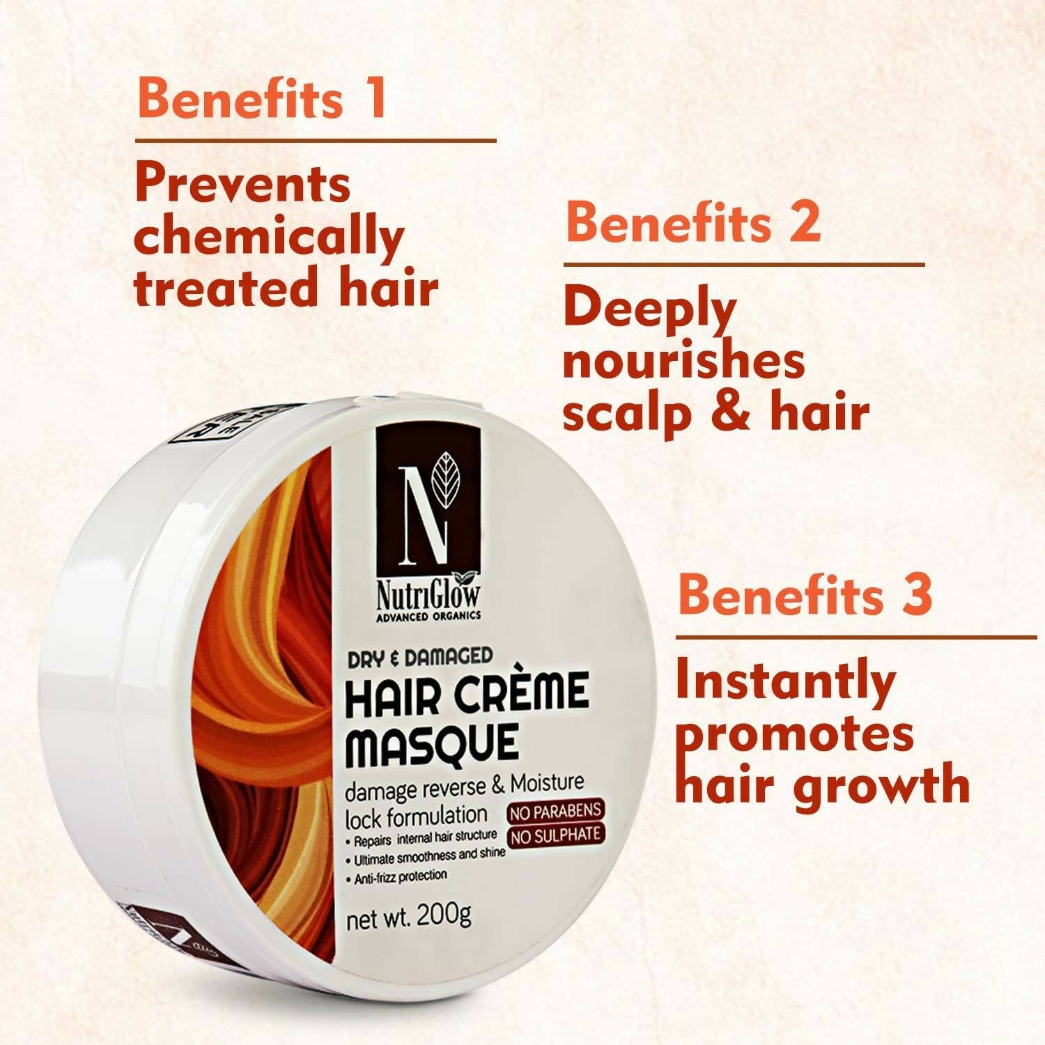 NutriGlow Advanced Organics Hair Crème Mask - Distacart