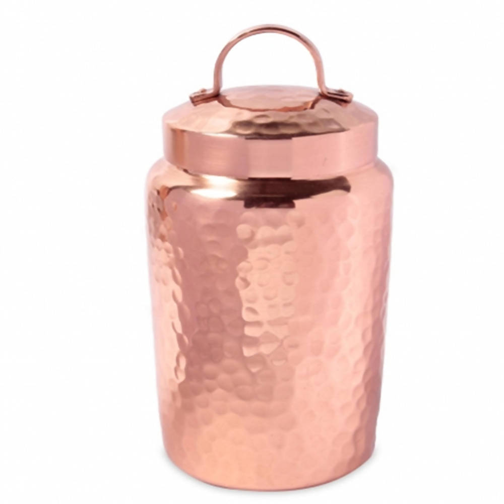 Isha Life Hammered Copper Container with Lid - Distacart