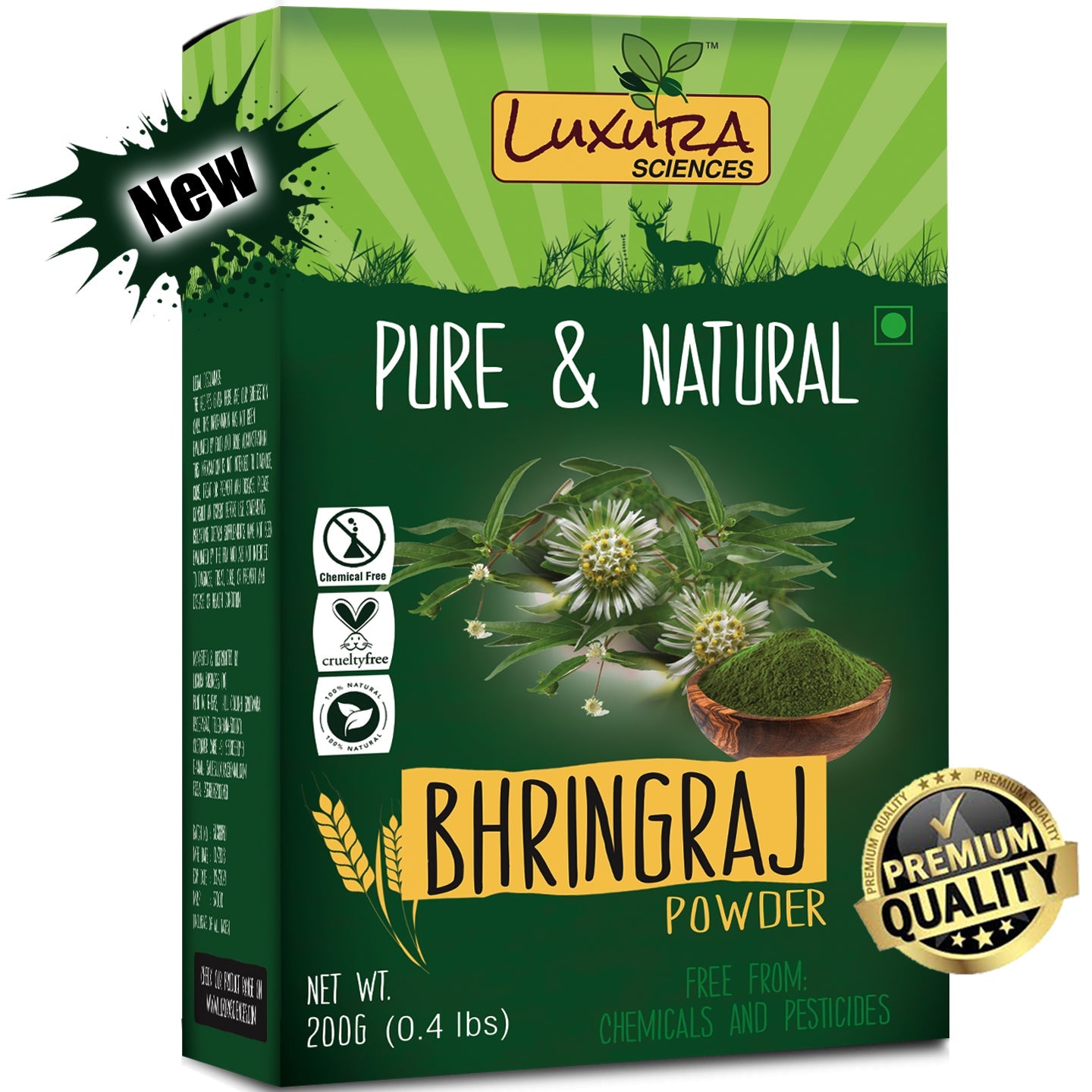 Luxura Sciences Natural Bhringraj Powder for hair growth and conditioning - Distacart