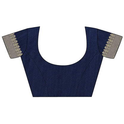 Vamika Navy Banarasi Jacquard Weaving Saree - Distacart