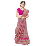Thumbnail for Vamika Pink Banarasi Jacquard Weaving Saree - Distacart
