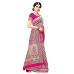 Thumbnail for Vamika Pink Banarasi Jacquard Weaving Saree - Distacart