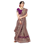 Thumbnail for Vamika Purple Banarasi Jacquard Weaving Saree - Distacart