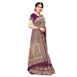 Thumbnail for Vamika Purple Banarasi Jacquard Weaving Saree - Distacart