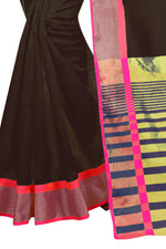 Thumbnail for Vamika Black Cotton Silk Weaving Saree - Distacart