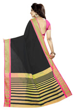 Thumbnail for Vamika Black Cotton Silk Weaving Saree - Distacart