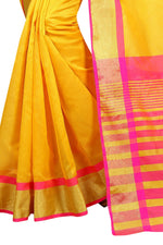 Thumbnail for Vamika Yellow Cotton Silk Weaving Saree - Distacart