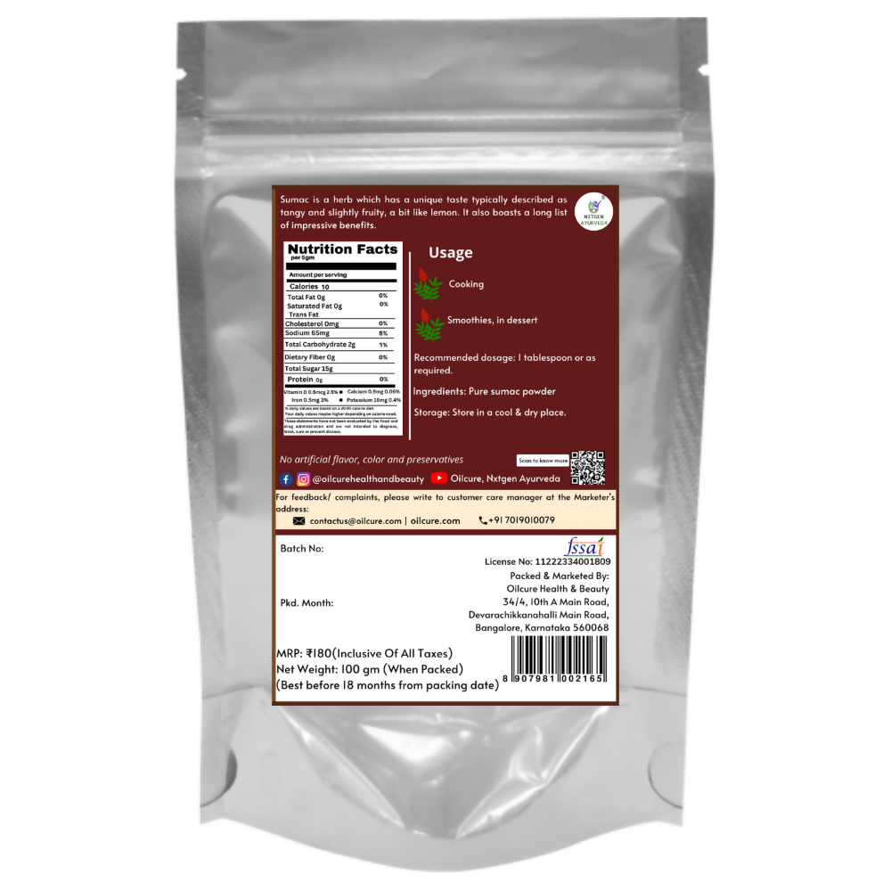 Nxtgen Ayurveda Sumac Powder - Distacart