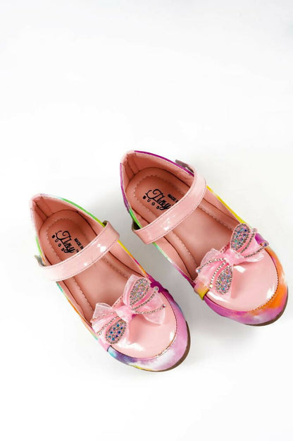 Tiny Bugs Girls Party Wear Velcro Ballerinas - Pink - Distacart