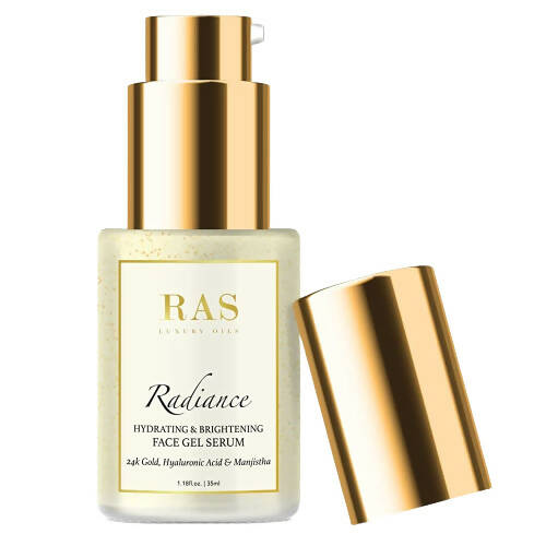 Ras Luxury Oils Radiance 24K Gold Brightening Face Gel Serum - Distacart