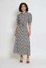 White Crepe Geometric Printed Top with Matching Skirt - Shivani - Distacart