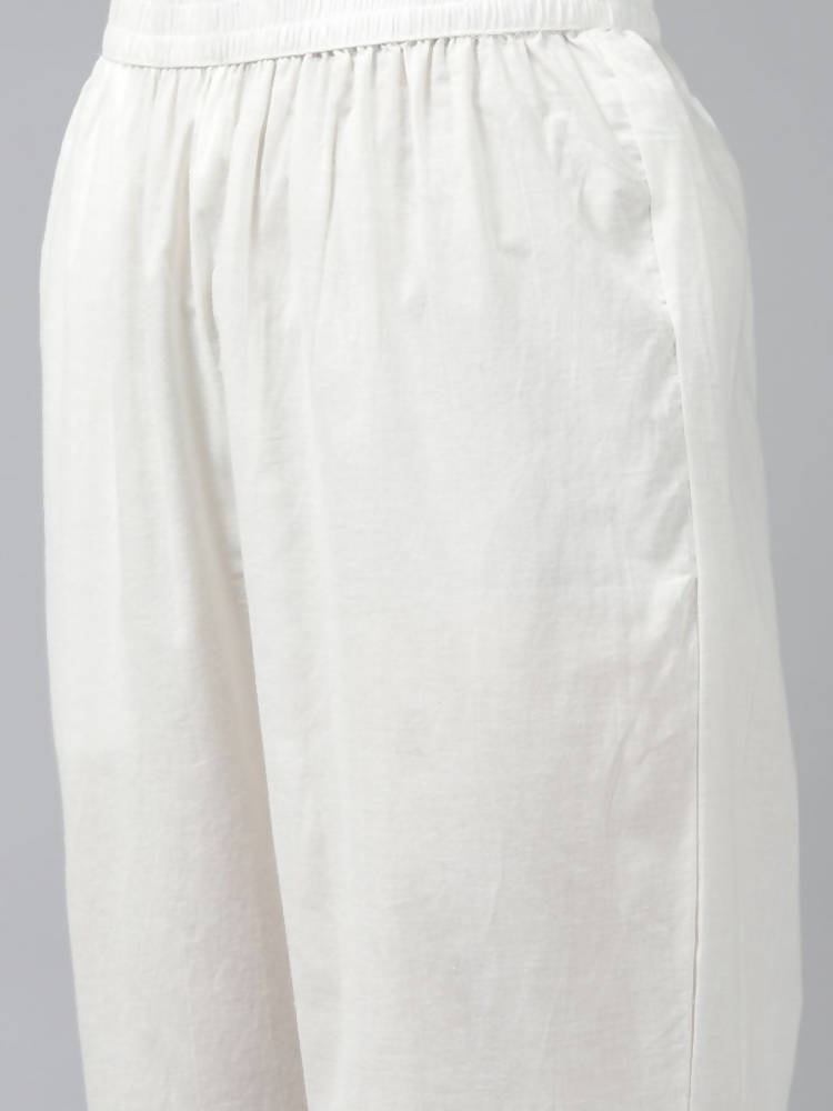 Yufta Women Pink Bandhani Yoke Design Pure Cotton Kurta with Palazzo and Dupatta