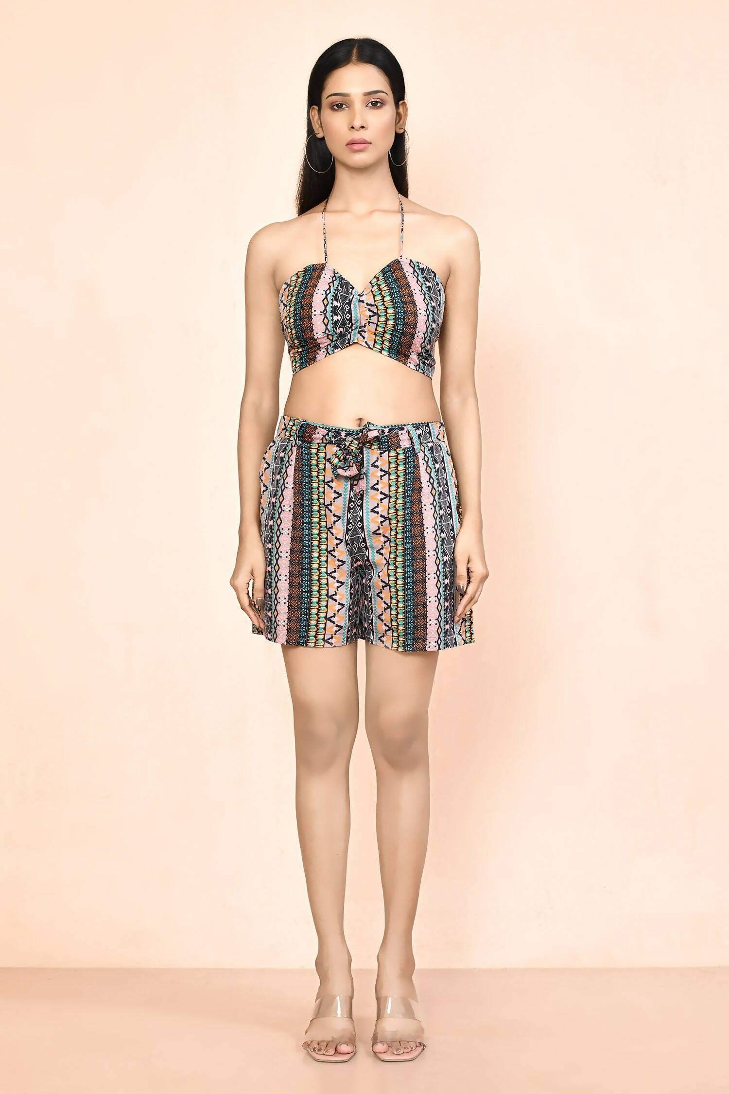 Multi Platinum Creap Printed Co-Sets - Femella - Distacart