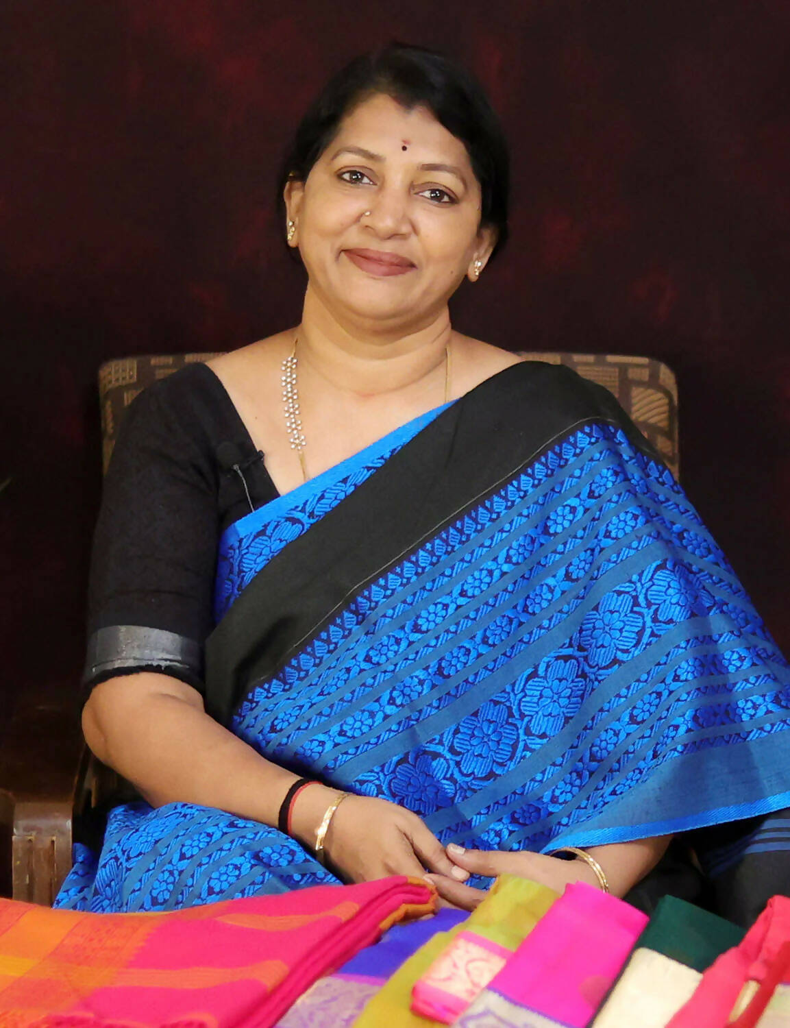 Black And Ink Blue Colour Contrast Thread Border Khadi Cotton Saree By Gayathri Reddy Designer Studio - Distacart