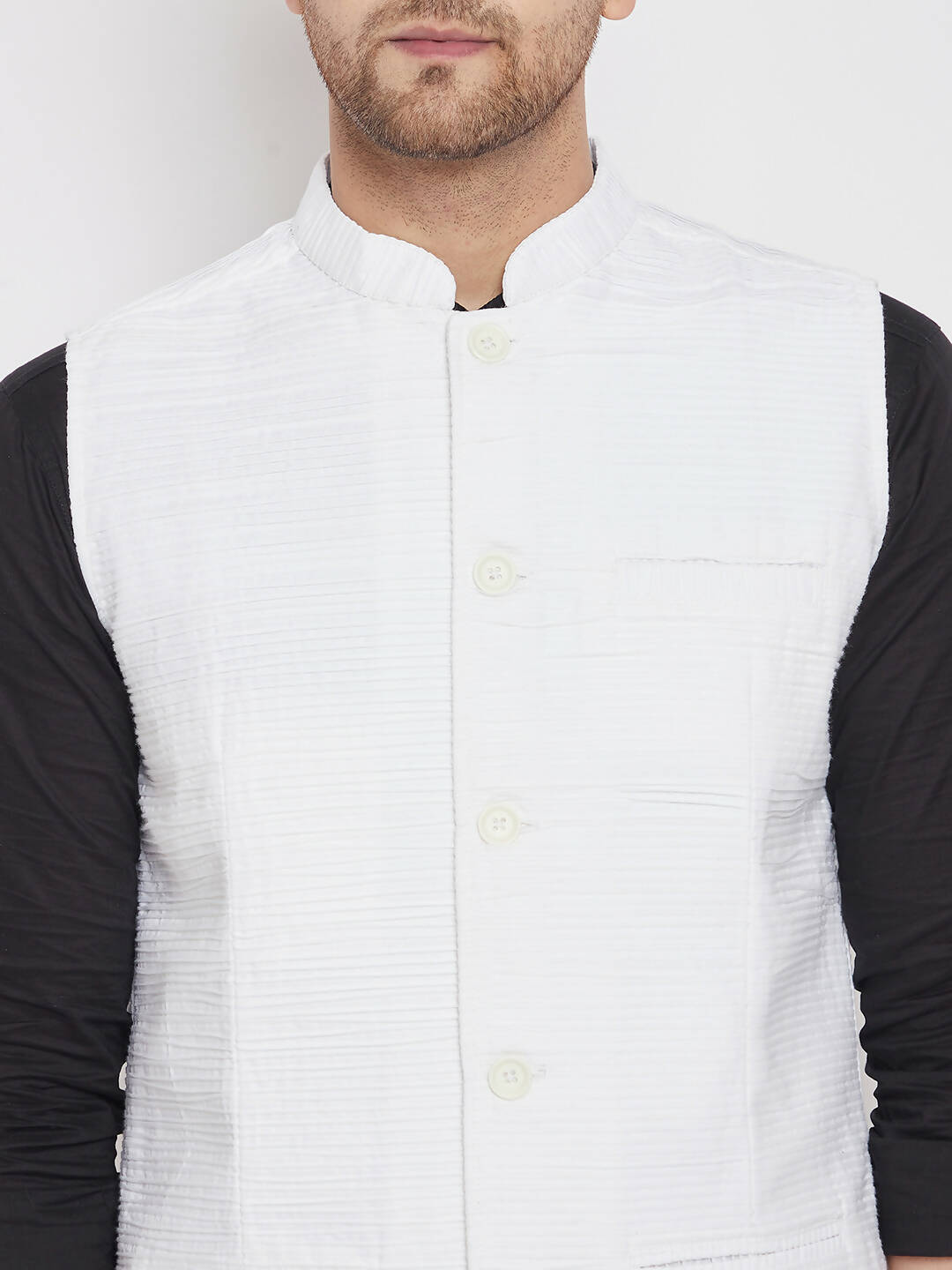 Even Apparels White Cotton Men Woven Nehru Jacket - Distacart
