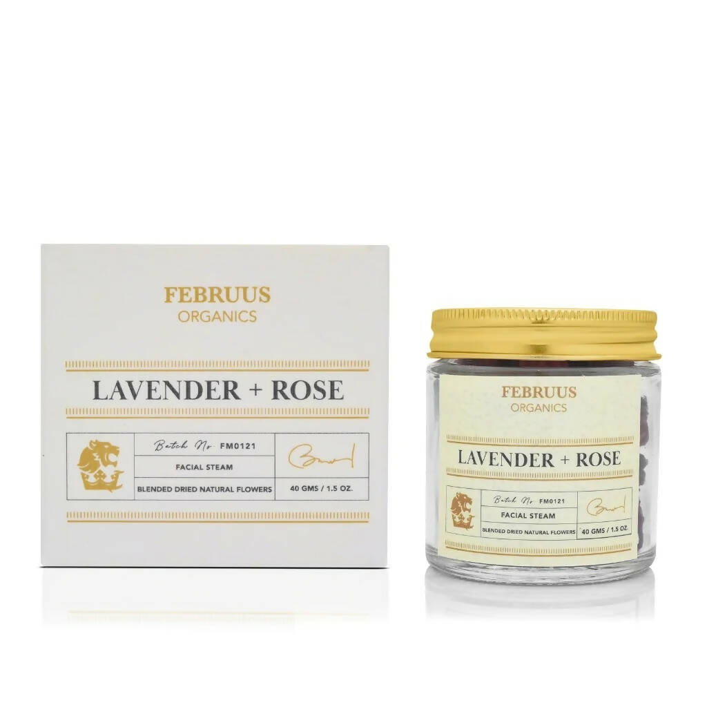 Februus Organics Facial Steam Dried Flower With Extract of Lavender & Rose - Distacart