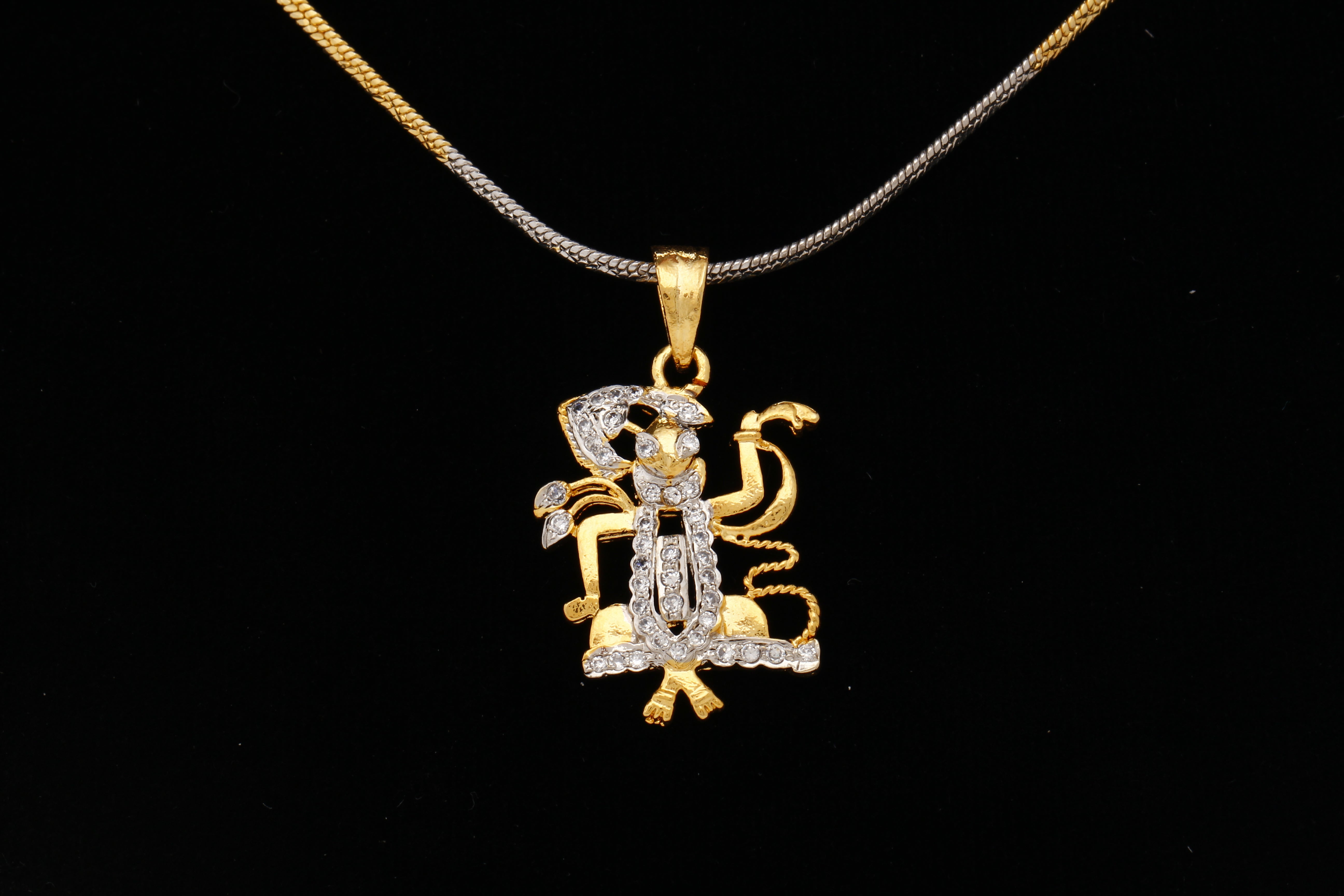 Gold-Plated Alloy Balaji Pendant With Chain - The Pari - Distacart