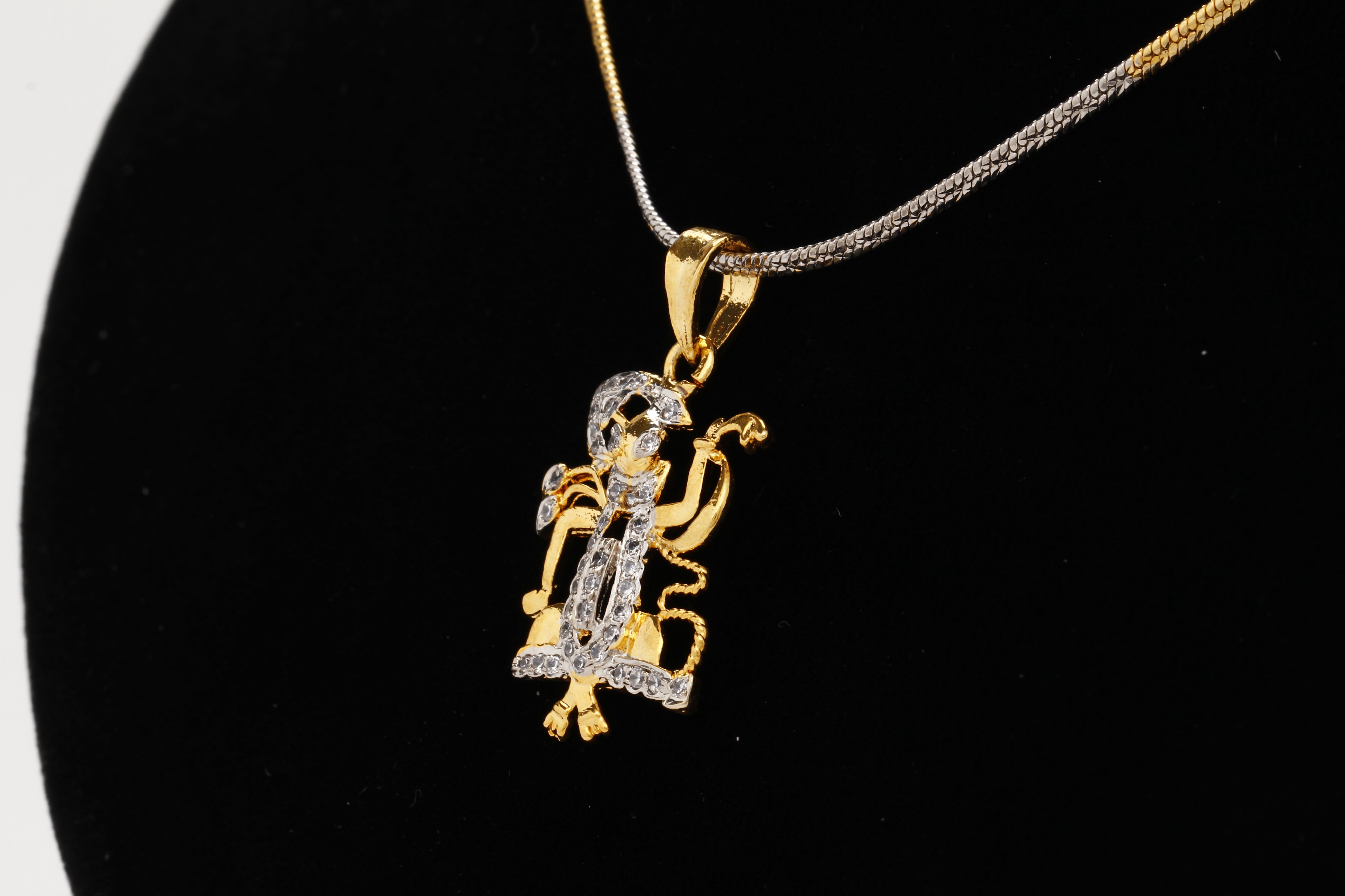 Gold-Plated Alloy Balaji Pendant With Chain - The Pari - Distacart