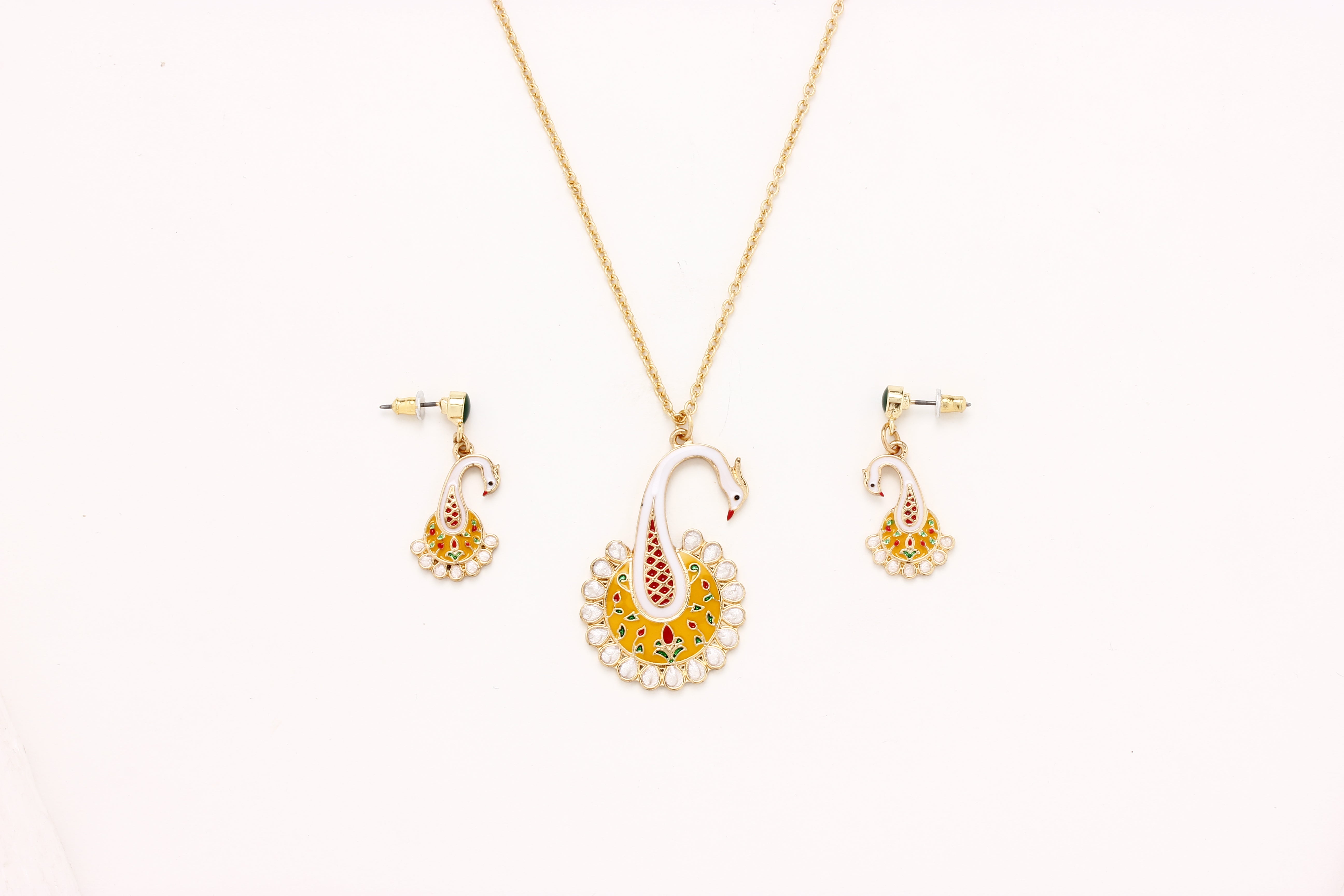 Gold-Plated Alloy Peacock Pendant Necklace - The Pari - Distacart