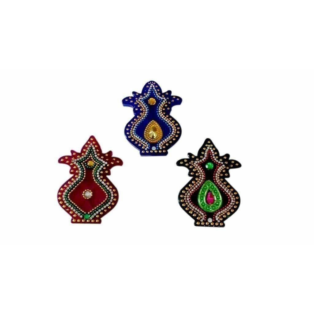 Embroidery Pot Design Kumkum Box - 1 Piece - Distacart