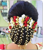 Thumbnail for Pink Bridal Hair Juda Gajra for bridal