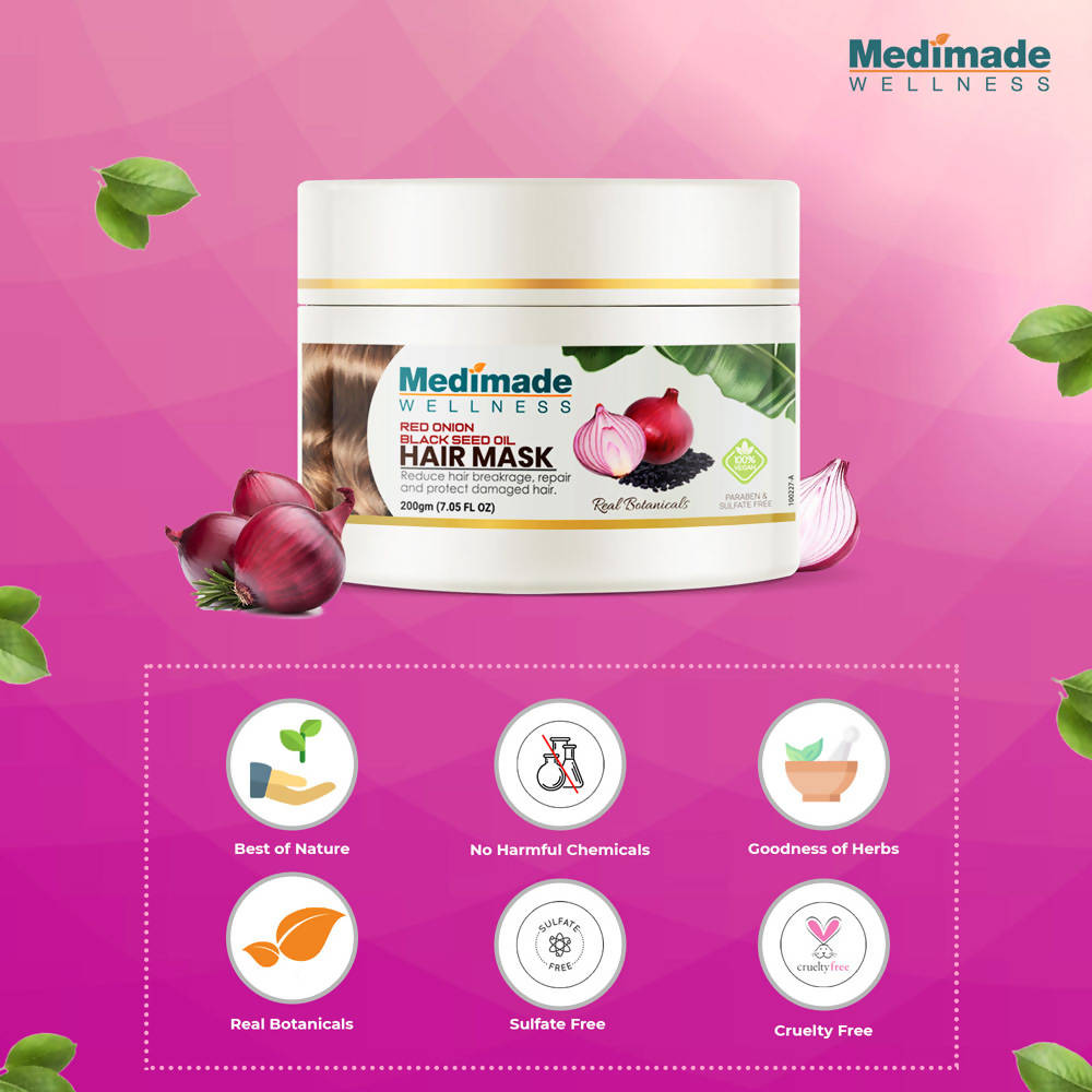 Medimade Wellness Red Onion & Black Seed Oil Hair Mask - Distacart