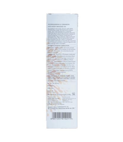 Mantra Herbal Ashwagandha & Cinnamon Vata Body Massage Oil - Distacart