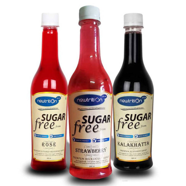 Newtrition Plus Sugar Free Rose + Strawberry + Kalakhatta Syrup