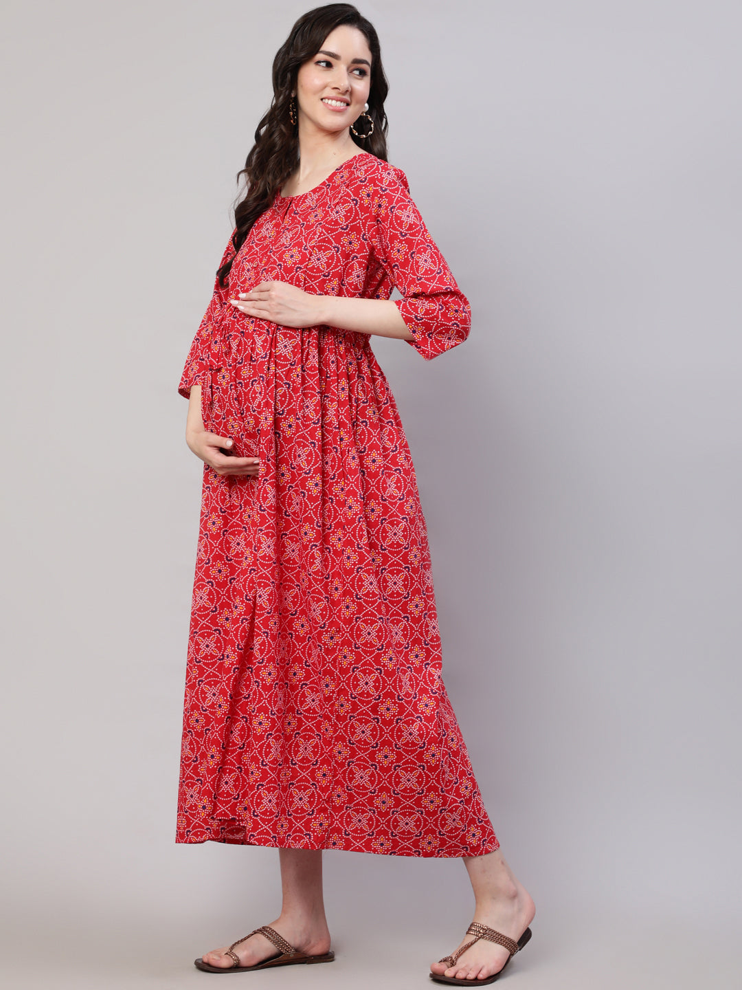 Grand Maroon Red Ruffled Sleeves All Occasion Wear Gown – iwearmystyle
