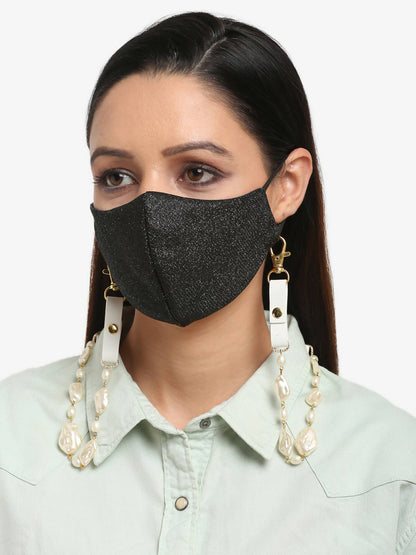 Women's White Mother Of Pearl Mask Chain - Ruby Raang - Distacart