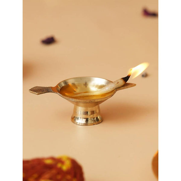 eCraftIndia Brass Diya With Stand & Holder - Distacart