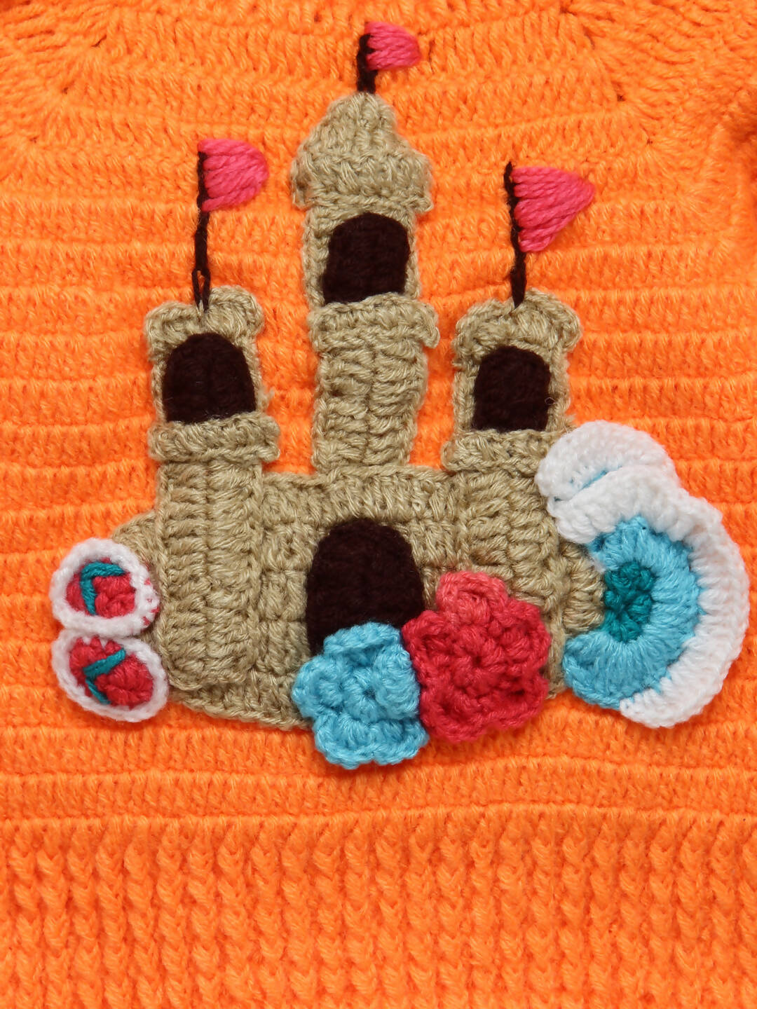 Chutput Kids Castle Design Solid Pullover For Baby Boys Sweater For Baby Boys - Orange - Distacart