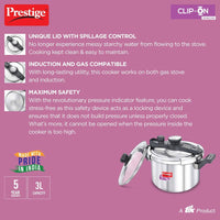 Thumbnail for Prestige Stainless Steel Clip On Pressure Cooker